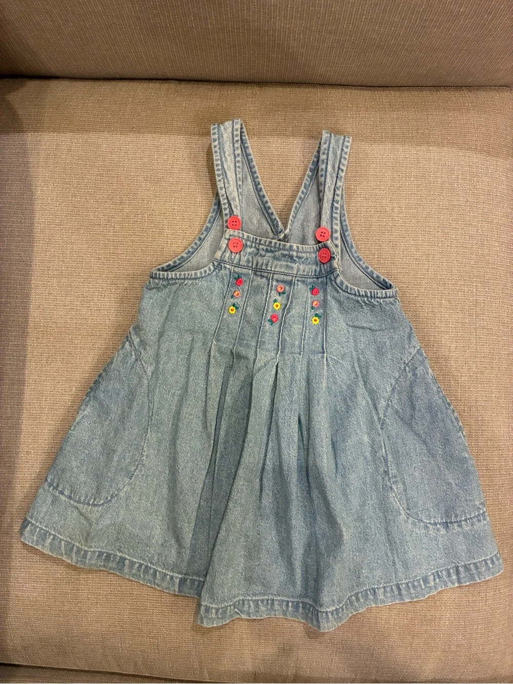 Vintage Gymboree 90s Rainbow Tag French Country Denim Overall Dress